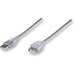 Manhattan 340502 : : usb 2.0 удължителен кабел, am-af, 4.5 м, сив