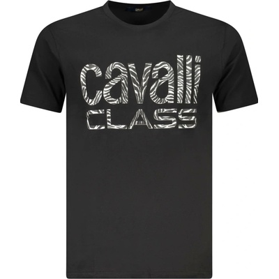 Cavalli Class pánské tričko s krátkým rukávem černá vícebarevná