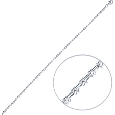 Minet Zlatý náramek z bílého zlata s bílými zirkony JMG0288WSB16