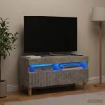 vidaXL LED телевизионен кабинет ARNHEM 81 x 35 x 43 см Бетонно сиво (896778)