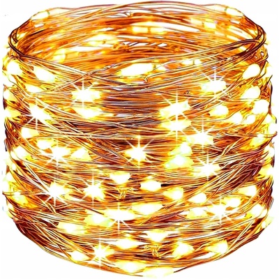 ISO 7266 Světelný řetěz na baterie 100 LED teplá bílá 10m