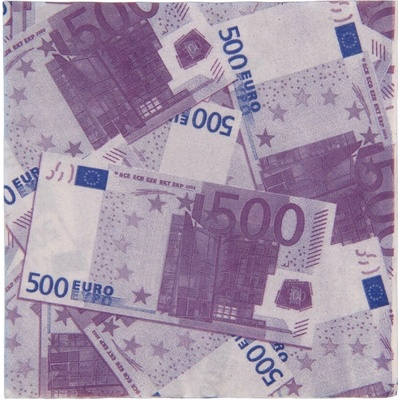 Clayre & Eef Papierové obrúsky v dizajne 500euro 33x33 cm 20ks