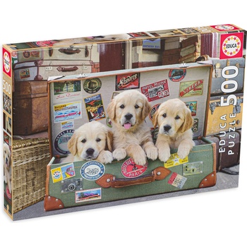 Educa Пъзел Educa от 500 части - Кученца в багажа (EDU17645)