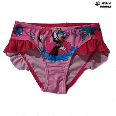 Setino Dívčí plavky Minnie s plameňákem tm. růžové