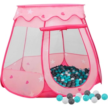 Image 1 of vidaXL Детска палатка за игра с 250 топки розово 102x102x82 см (3107725)