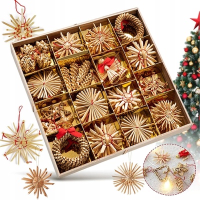 Dommio Slaměné vánoční ozdoby 56 ozdob – Zboží Dáma