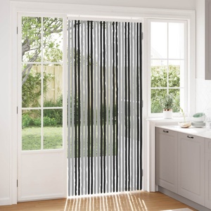 vidaXL Мрежа против насекоми Шенил Сив и черен 100 x 220 cm 100% ПП (42034426)