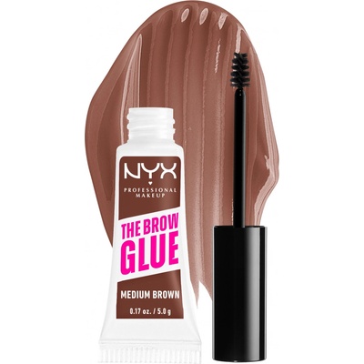NYX Professional Makeup The Brow Glue Instant Brow Styler tónovací gel na obočí s extrémní fixací 03 Medium Brown 5 g