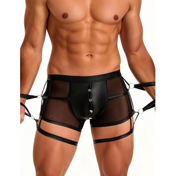 SuperLove See-through Stylish Men Boxer with Handcuffs 278 Black S