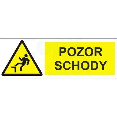 POZOR SCHODY - PVC Samolepka