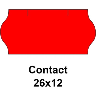 Cenovkové etikety Contact 26x12 červené