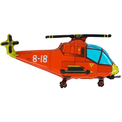 Balón fóliový 75 cm helikoptéra červená
