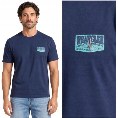 Wrangler SMALL GRAPHIC TEE 112378477 námornícka modrá