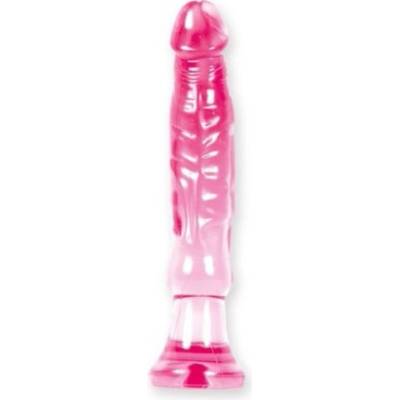 Jellies Anální průsvitnorůžové Jelly dildo 15 x 2,5 cm