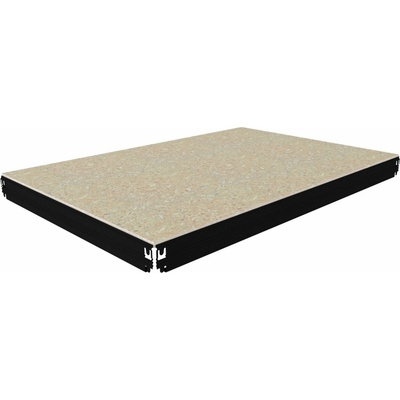 Biedrax Poschodie k regálu 45 x 120 cm, čierne, polica OSB 10 mm, nosnosť 200 kg