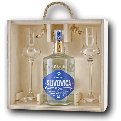 Marsen Slivovica 52% 0,5 l (darčekové balenie 2 poháre)