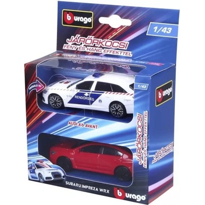 Bburago Policejní autíčko Audi A6 a jeho pronásledování 1:43
