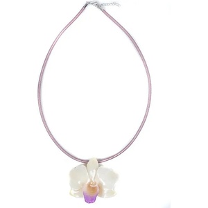 Dannyra Колие с истинска орхидея и копринена верижка модел 3 Dannyra Jewels