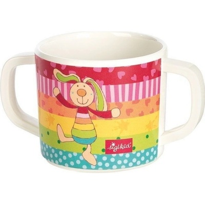 SIGIKID Melamin baby hrníček Rainbow Rabbit zajíc se silikonem 75 cm 200 ml
