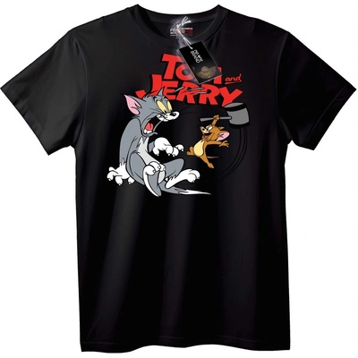 NOONEBRAND Тениска Tom и Jerry Класически Анимационен Герой - 4XL, Black