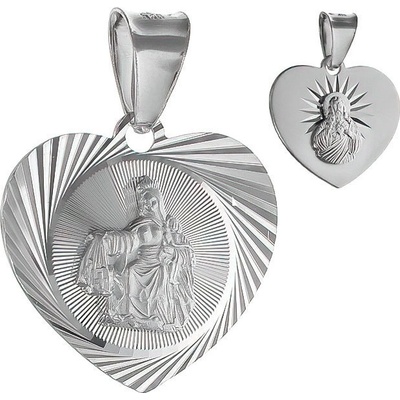 Argento Strieborný prívesok Škapuliar srdiečko 85380