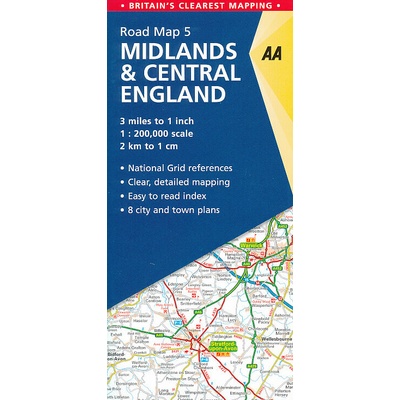 Midlands & Central England AA PublishingSheet map folded