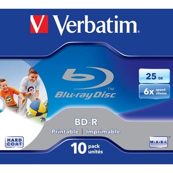 Verbatim BD-R SL 25GB 6x Printable 10 Pack Jewel Case 10 броя (43713)