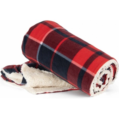 K-UP Deka s sherpa podšívkou Lamb U, Red/Navy checked