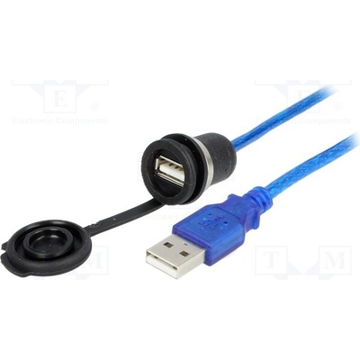 Encitech 1310-1002-03 USB 2.0, with cap, USB A socket, USB A plug, 1.5m