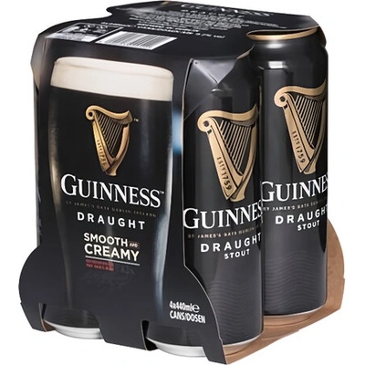 Guinness Draught Stout pivo 4 x 0,44 l (plech)