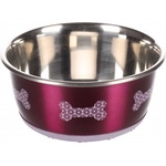 Duvoplus Flamingo Feeding and drinking bowl Selecta Round Pink & Silver - иноксова купа за вода или храна - РОЗОВА, размер Ø15см / 950 мл, Белгия - 44329