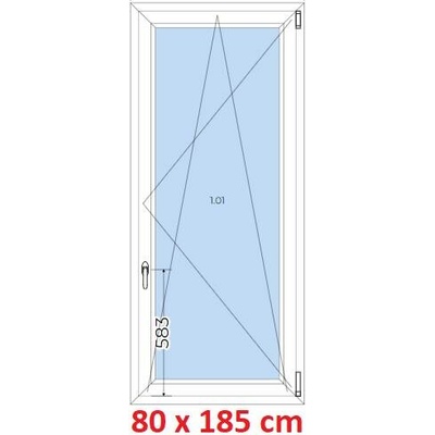 Soft Plastové okno 800 x 1850 mm, otevíravé a sklopné, Antracit struktura/Antracit struktura