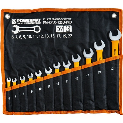 Powermat Sada plochých a očkových klíčů 12 ks PM-KPLO-12SU-PRO