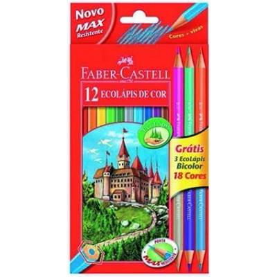 Faber Castell sada 12 kusů šestihranných barevných tužek + 3 kusy oboustranných tužek 110312