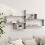 vidaXL Стенен рафт Сив Сонома 168, 5 x 17 x 68 см Инженерна дървесина (8015053)