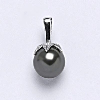Čištín Stříbrný přívěšek Swarovski perla dark gray P 1348