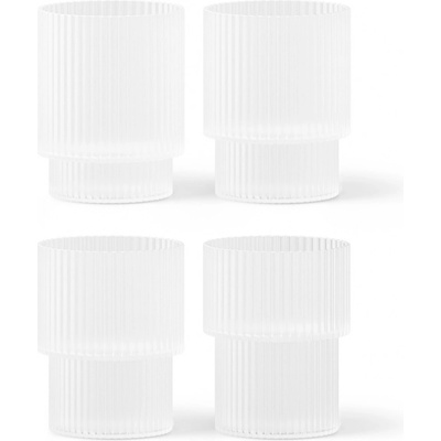 Ferm Living Skleničky Ripple Frosted bílá barva sklo 4 x 200 ml