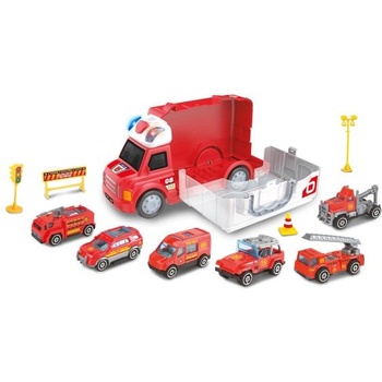 Wiky Пожарна кола с ефекти и 6 малки коли
