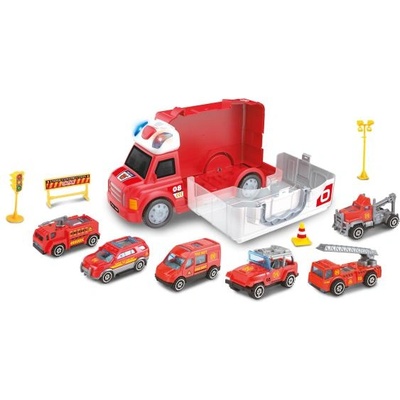 Wiky Пожарна кола с ефекти и 6 малки коли