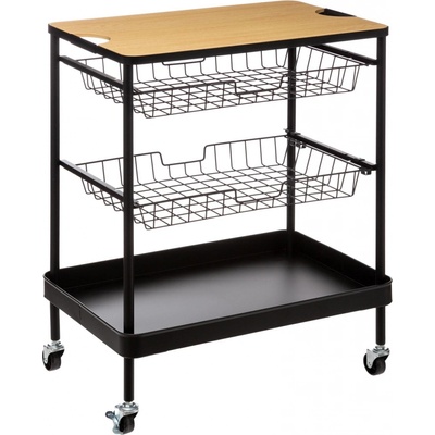 5five Simply Smart Kuchyňský vozík s podnosem a koši, černý – Hledejceny.cz