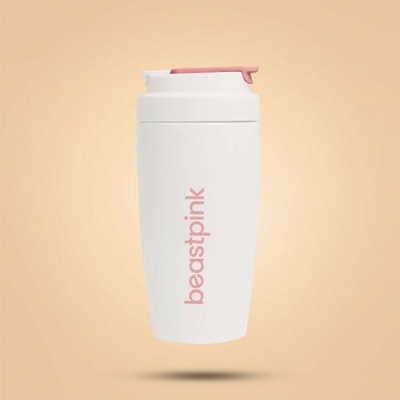 GymBeam Termohrnek 500 ml White BeastPink