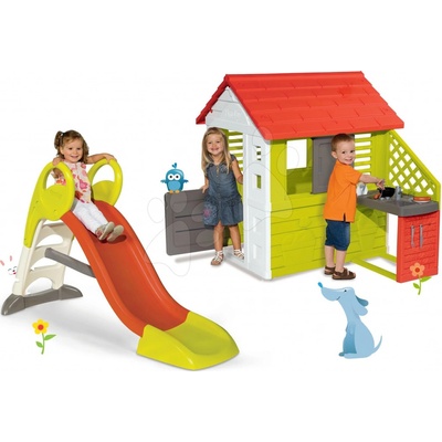 Smoby domček Pretty Nature a šmykľavka KS 8107025