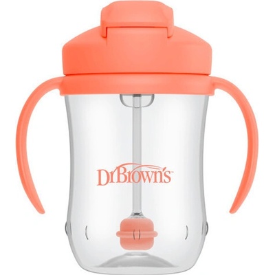 Dr Brown's Hrnček prvá slamka 270 ml koralový