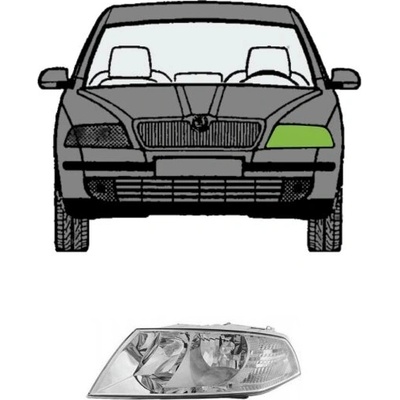 Levé přední světlo Škoda Octavia 2 Před Lift / 04-08