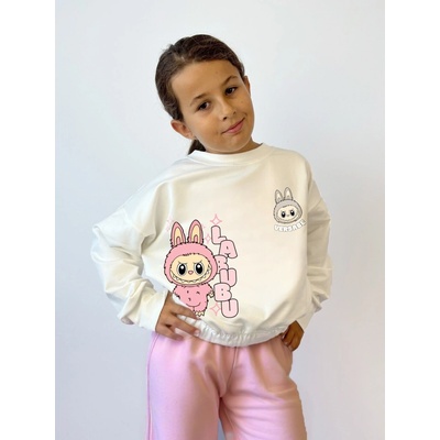 VSB Labubu dívčí croptop mikina bílá