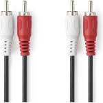 Nedis CAGL24200BK15 стерео аудио кабел, 2 X RCA щепсел - 2 X RCA щепсел, дължина 1, 5 м (CAGL24200BK15)
