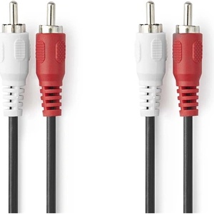 Nedis CAGL24200BK15 стерео аудио кабел, 2 X RCA щепсел - 2 X RCA щепсел, дължина 1, 5 м (CAGL24200BK15)