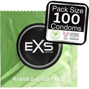EXS Condoms Ribbed, Dotted and Extended - презервативи (100 бр. )