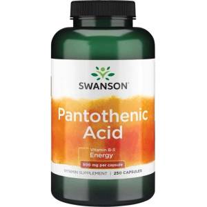 Swanson Pantothenic Acid, 500 mg, 250 капсули, Swanson (SW065)