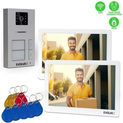 EVOLVEO DoorPhone 20-2W - 2 drátový videotelefon s aplikací pro dvě domácnosti a 32GB pamětí (DP-20-2-W